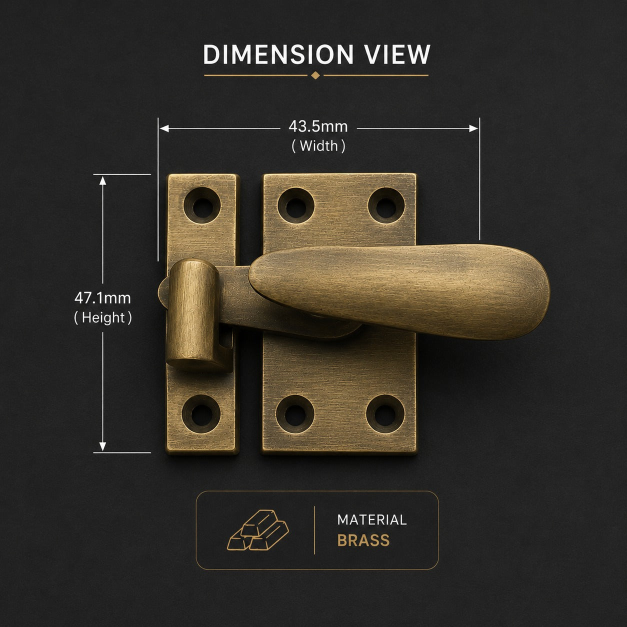 Solid Brass Door Latch Lock