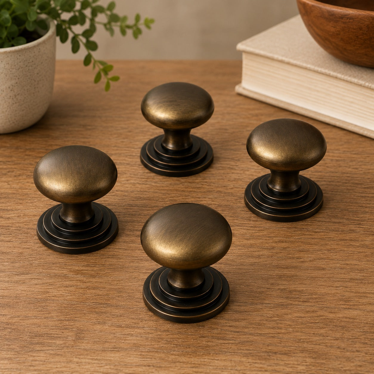 Vintage Antique Brass Round Cabinet Knob