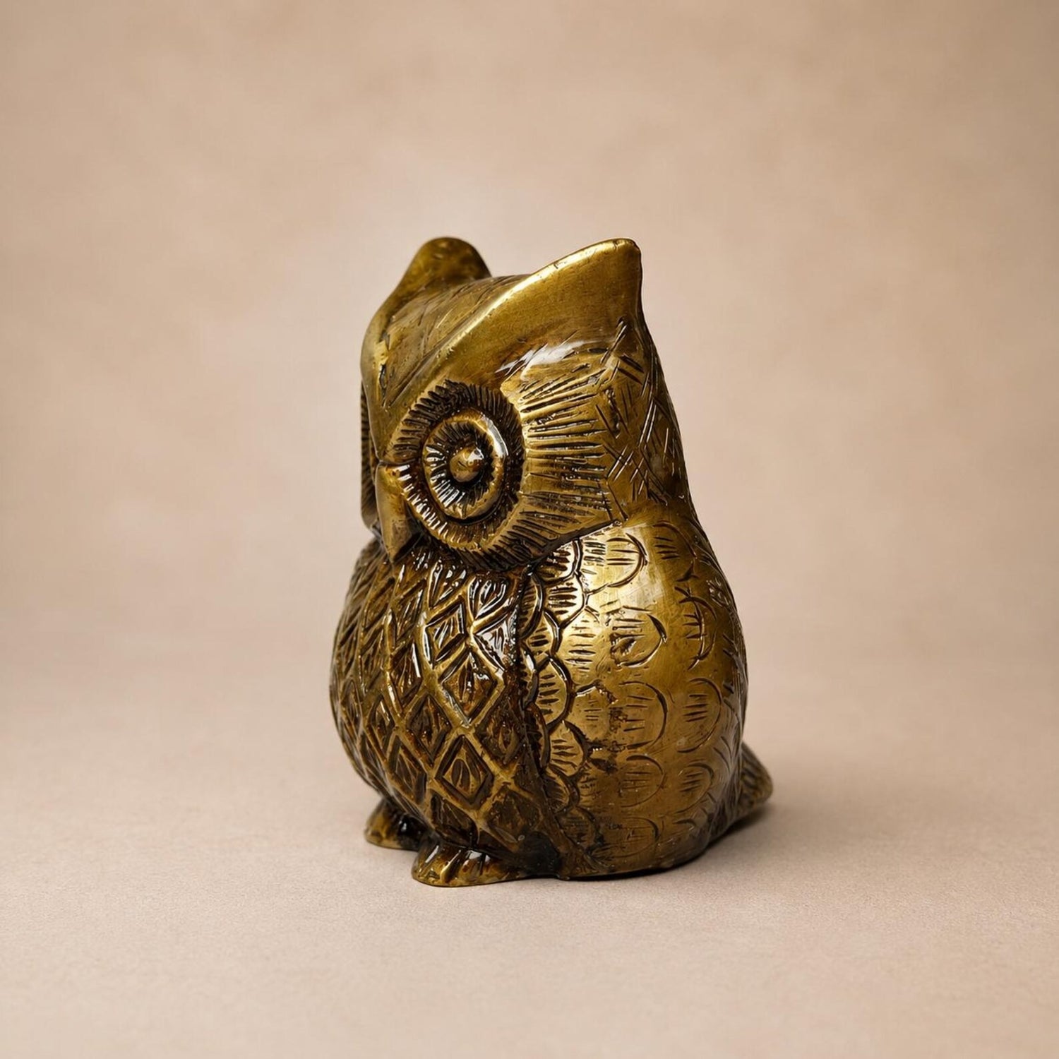 Handcrafted Solid Brass Owl Figurine