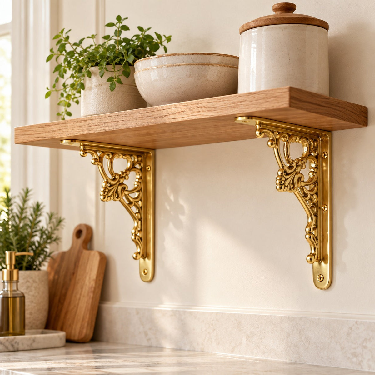 Ornate Brass Shelf Bracket