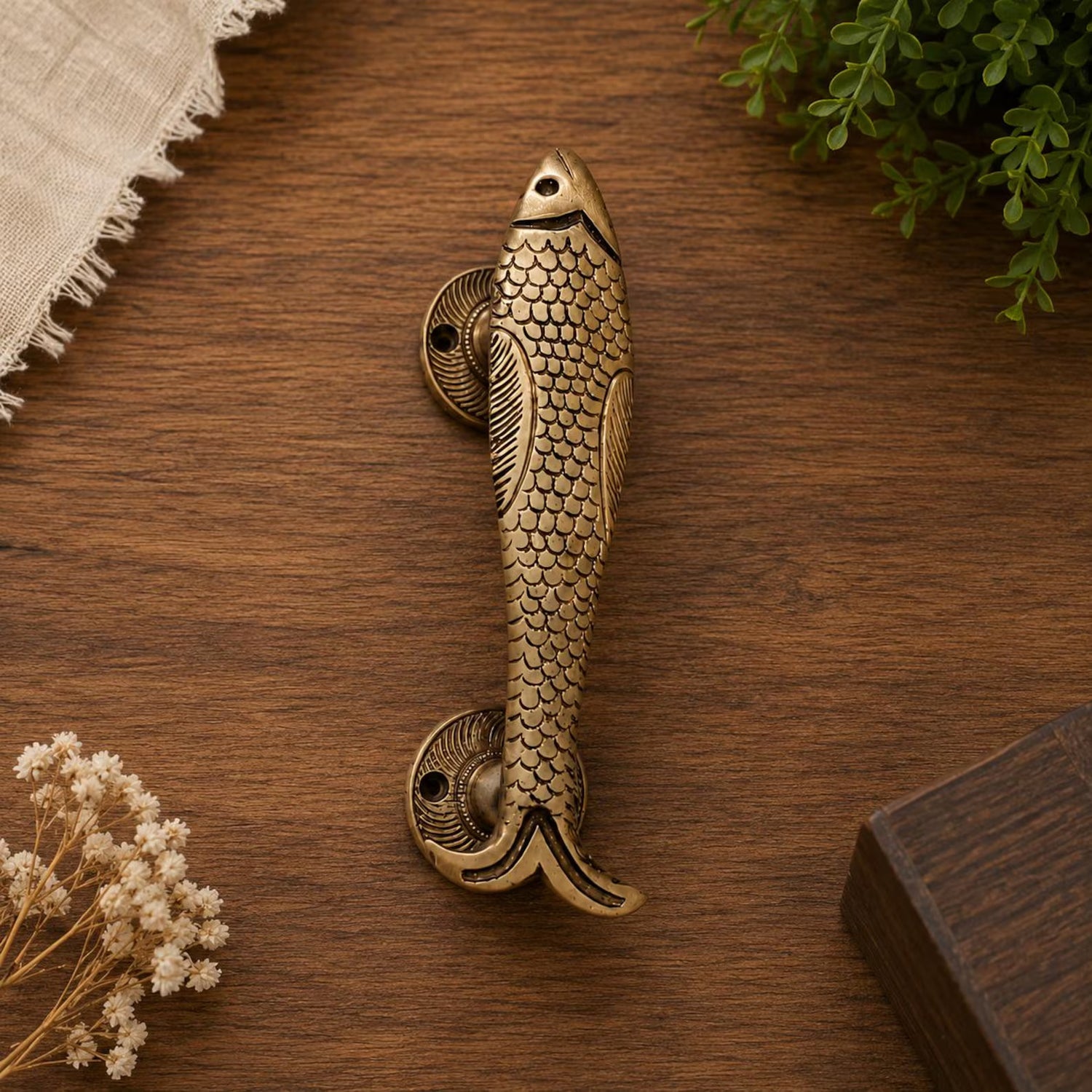 Solid Brass Fish Door Handle