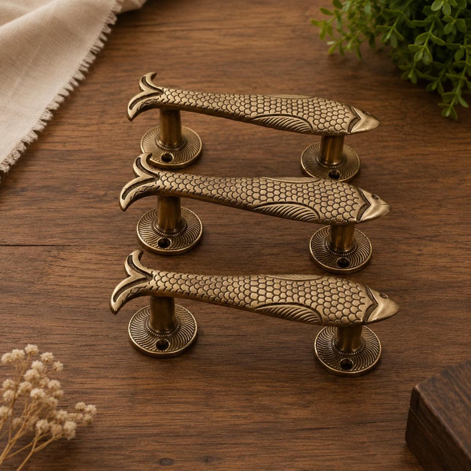 Solid Brass Fish Door Handle