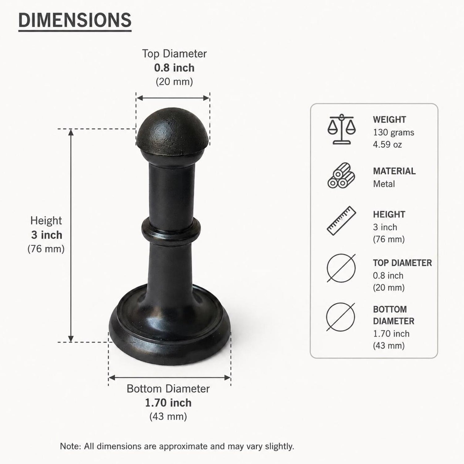 Matte Black Metal Door Stopper 3 Inch
