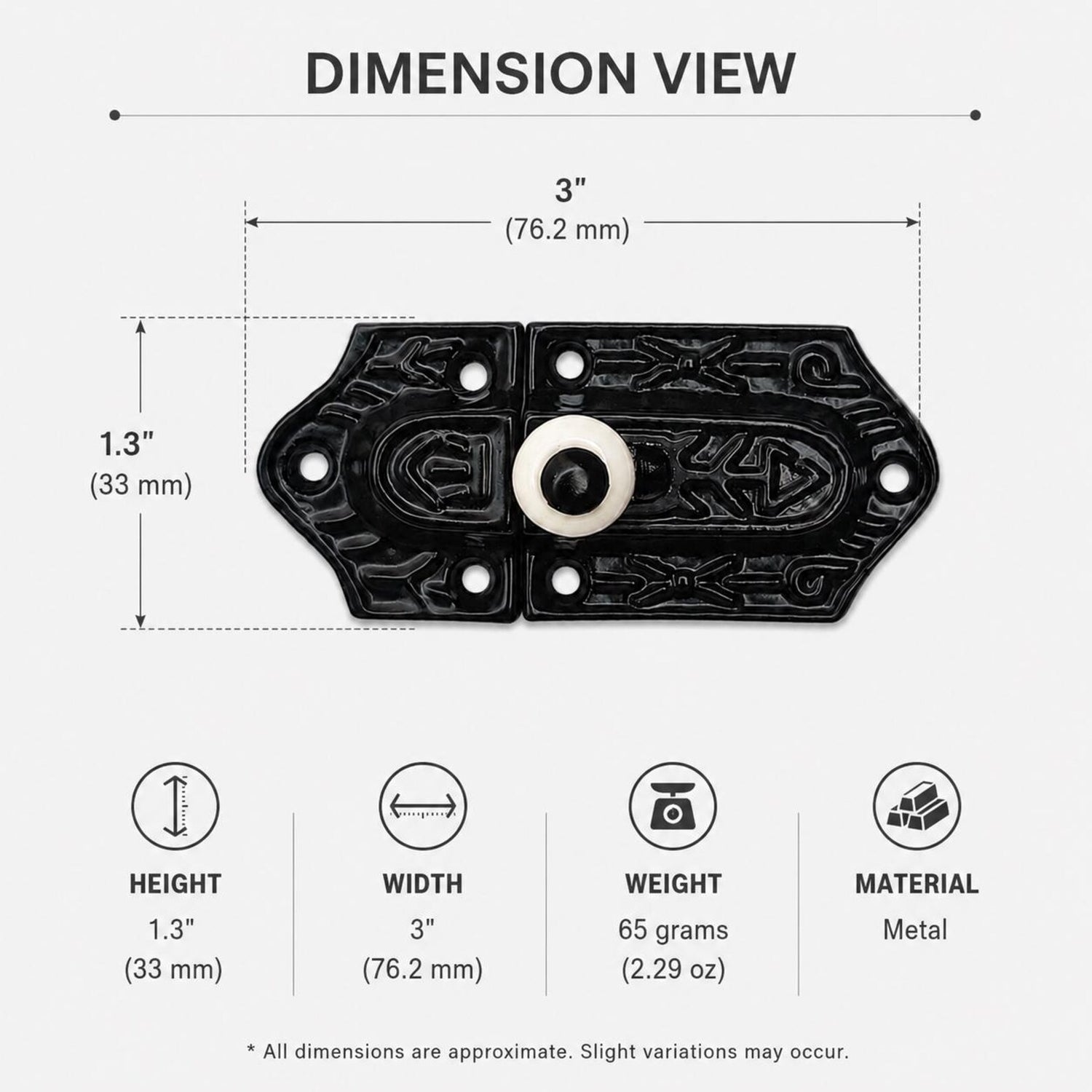 Black Cast Iron Decorative Cabinet Latch