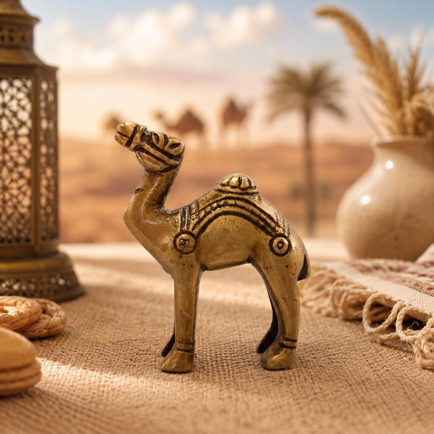 Handcrafted Brass Camel Figurine Statue