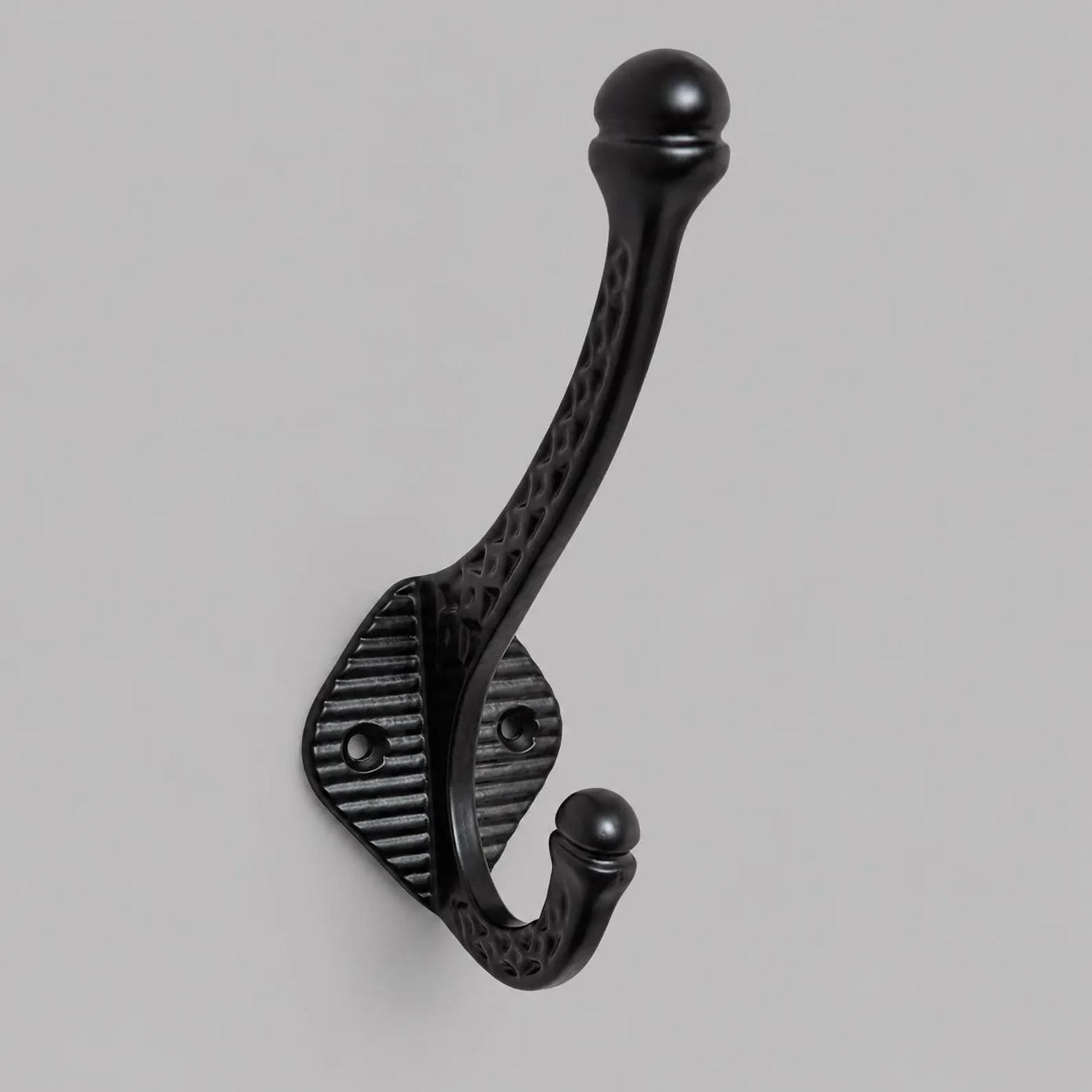 Vintage Black Cast Iron Double Wall Hook