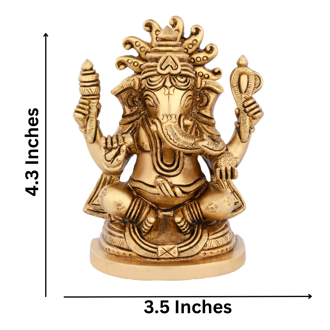 Brass Ganesh Murti for Home Worship