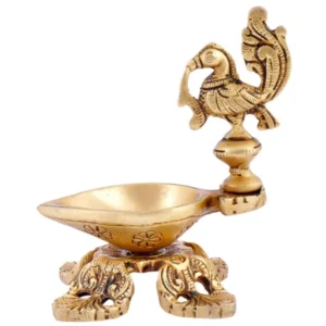 Peacock Diya Brass