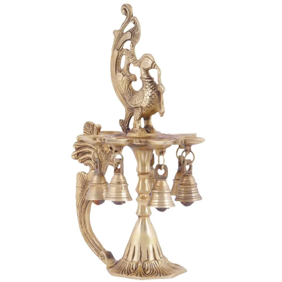 Religious Brass Peacock Lamp