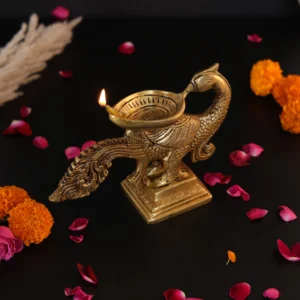 Peacock diya decoration