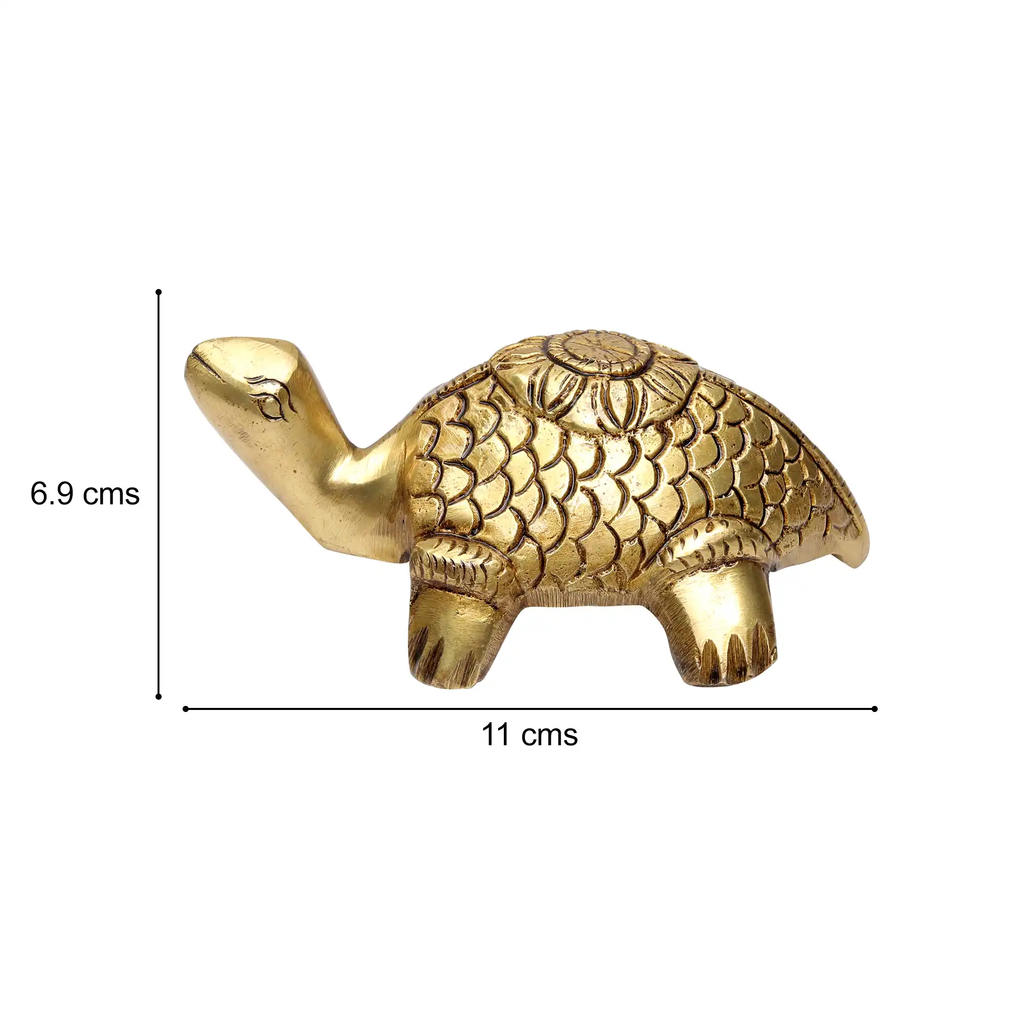 Brass Tortoise/Turtle for Good Luck Home Vastu Pooja Puja Mandir Table Decor item and Gift Items, 330 gm