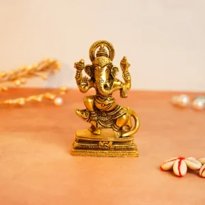 Brass ganesha with Rat