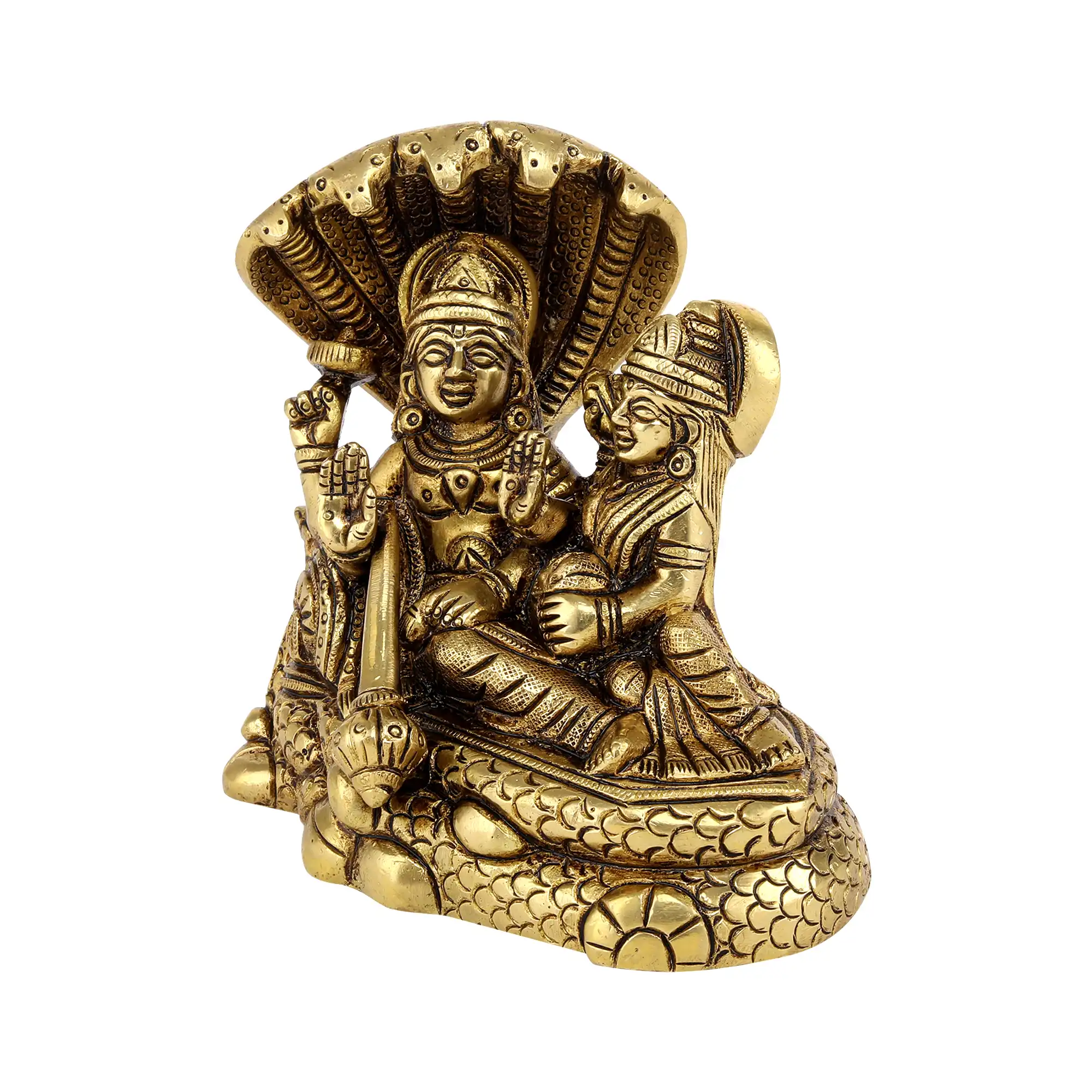 Brass Vishnu Narayan Lakshmi idol