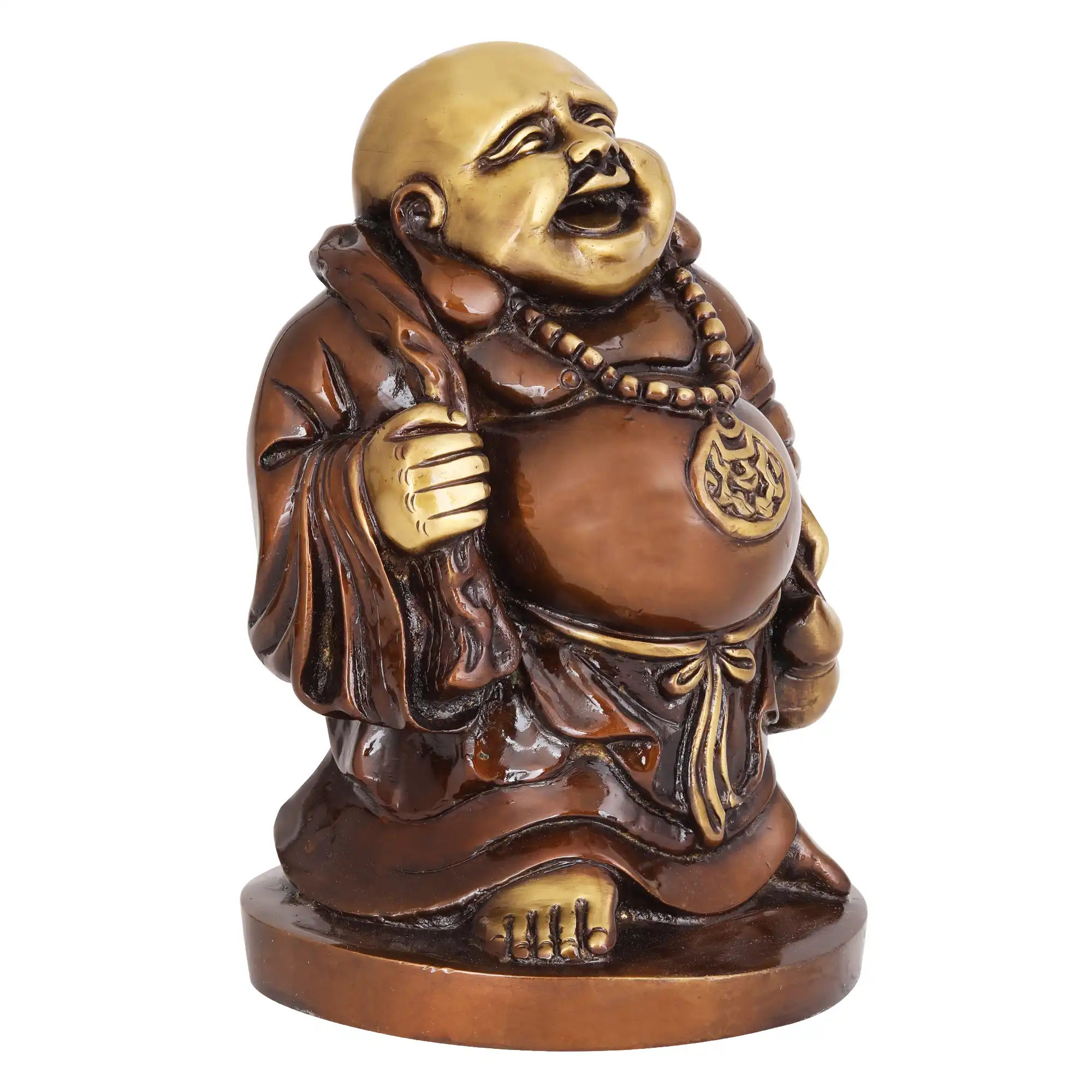 Decorative Brass Laughing Buddha Handcrafted by Shreeyaash