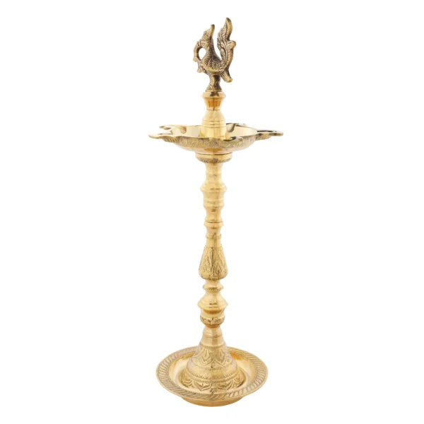 brass peacock lamp